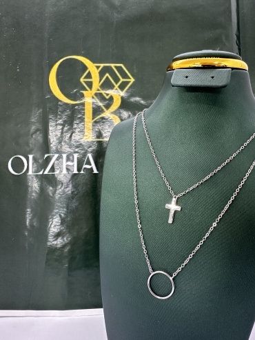 OLZHA BRAND O2 длина 45 см, вес 3.9 г серебро, плетение якорное