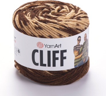 Моток YarnArt Cliff 8313 - Коричнево-бежевый меланж 245 м 150 г