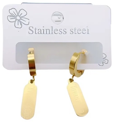 Серьги Stainless Steel бижутерный сплав, медицинское золото, без вставок