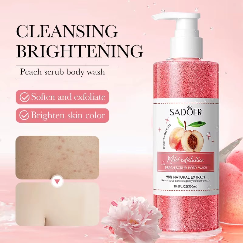 SADOER скраб Peach Body Scrub Bath Gel Гель-скраб для тела «Персиковый» для тела 300 мл
