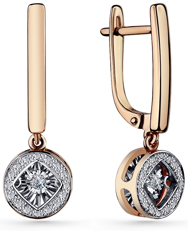 Серьги Miras Gold 02-11-5924-31-00-1 вес 4.31 г золото, бриллиант
