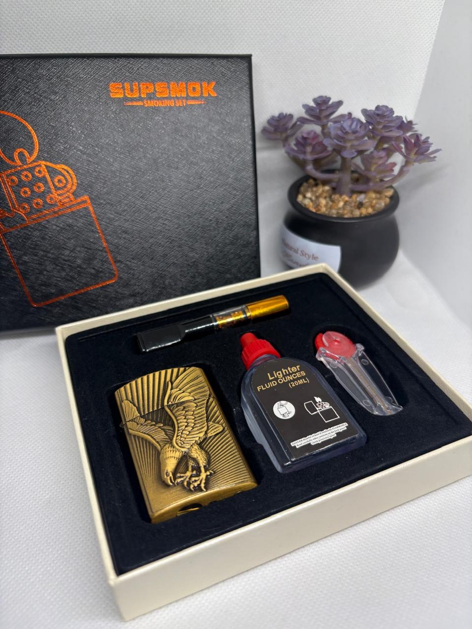 SUPSMOK бензиновая зажигалка Eagle one lux, металлический сплав