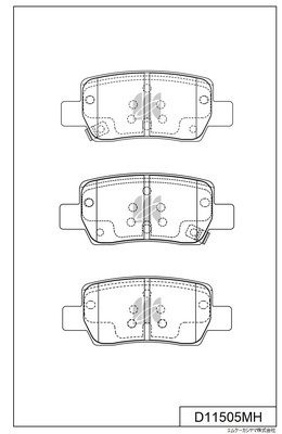 MK KASHIYAMA Комплект Тормозных Колодок, Дисковый Тормоз D11505MH