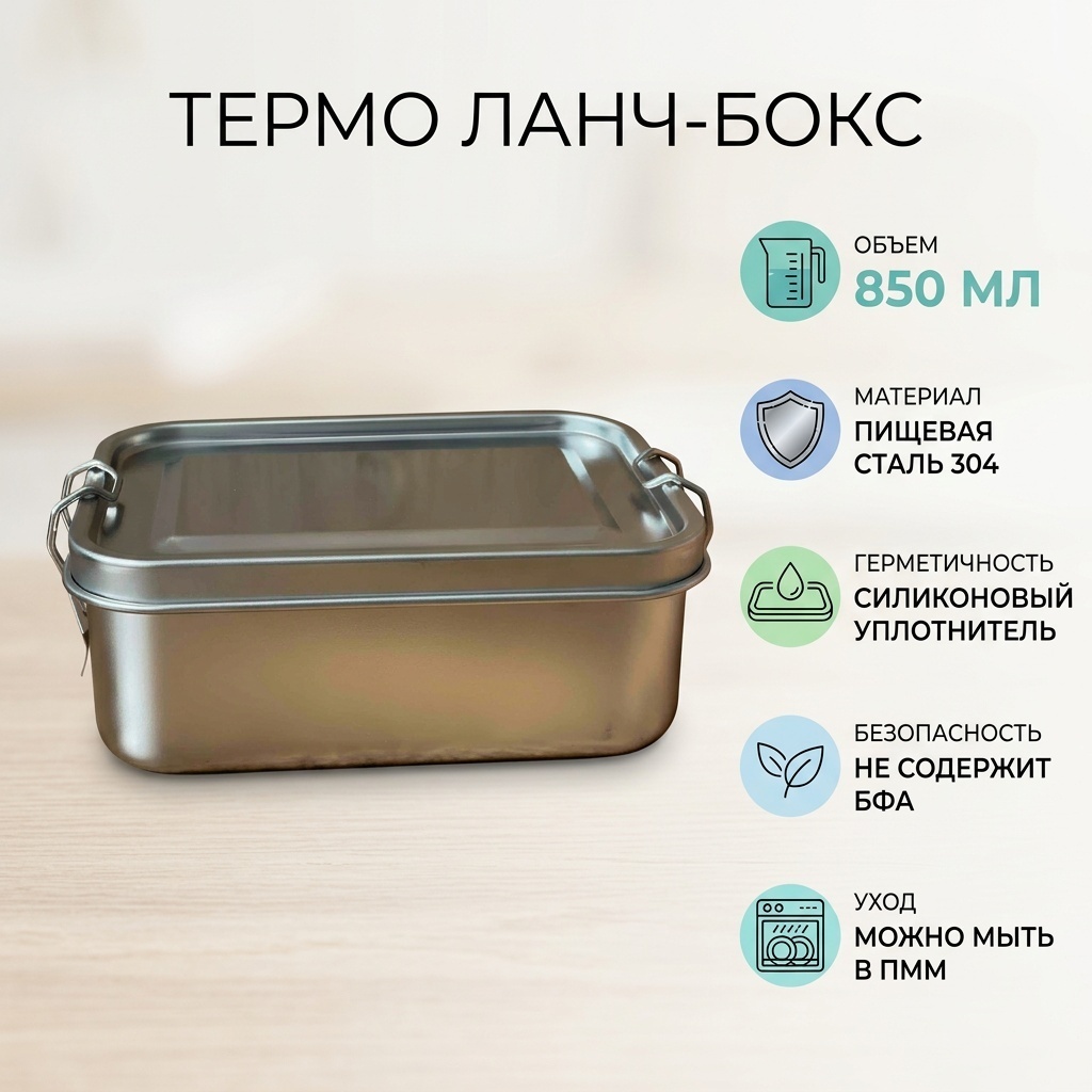 Термо ланч-бокс 30229634_419786535 1 шт, нержавеющая сталь