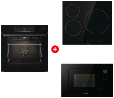 Gorenje BSA6737E15BG черный + варочная поверхность ECT632BSCE + микроволновая печь BM201M2BG