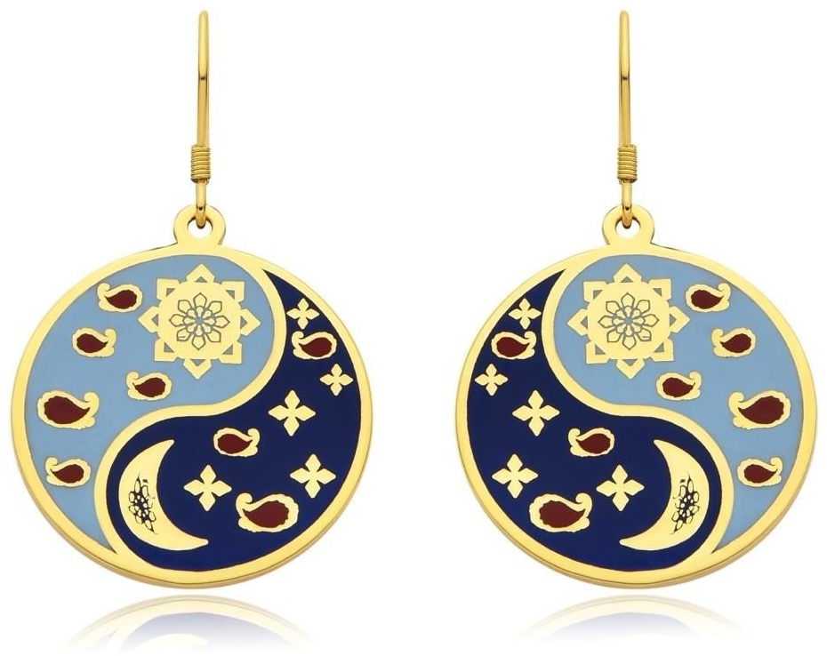 Серьги KHANS 1835 G вес 8.5 г серебро, эмаль