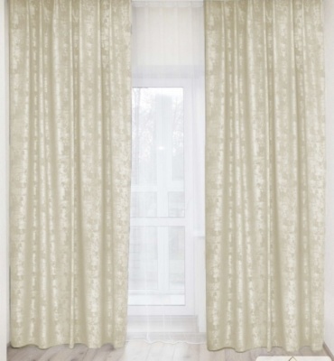 Портьеры Domdecor 150x250 см 2 шт, жаккард, молочный