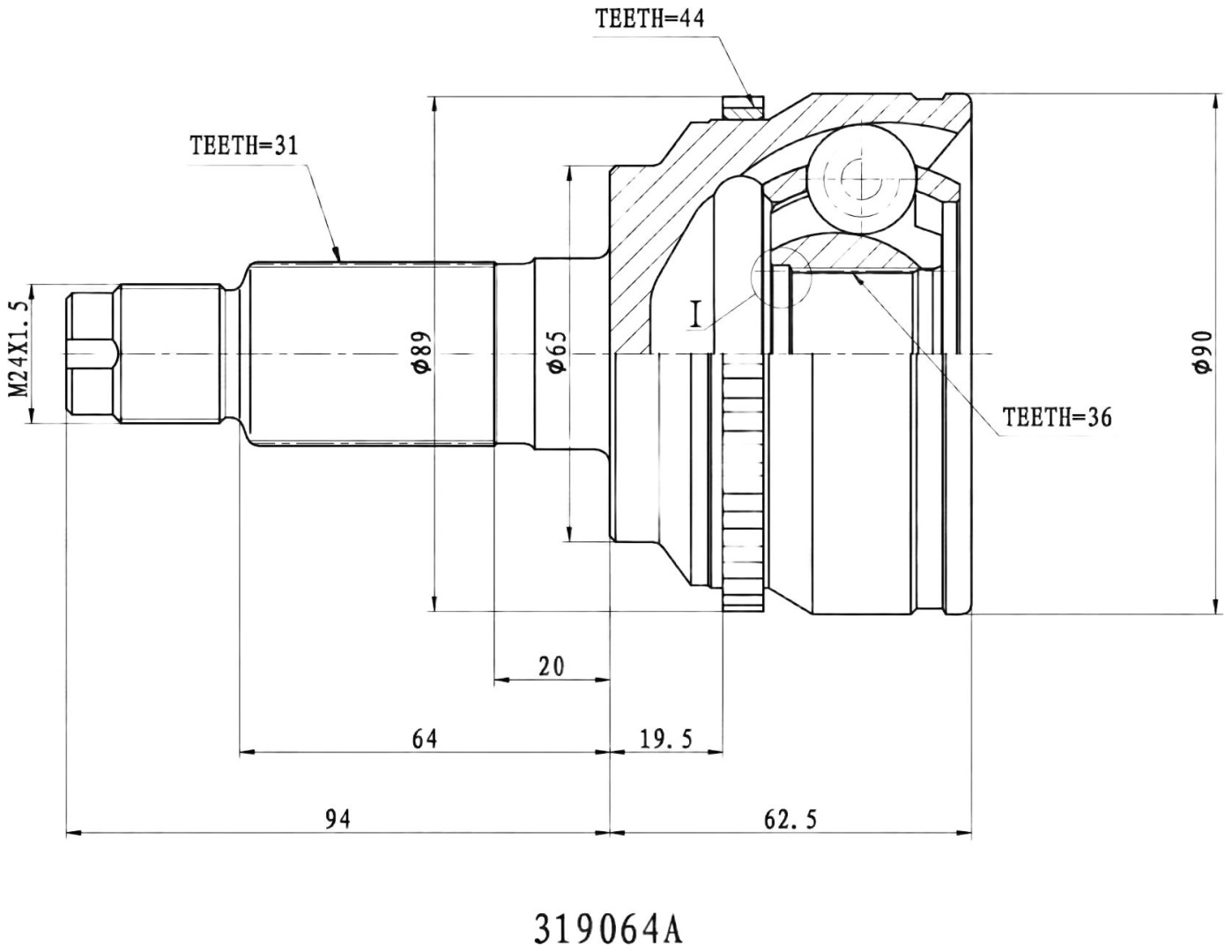 INKO шрус наружный 319064A