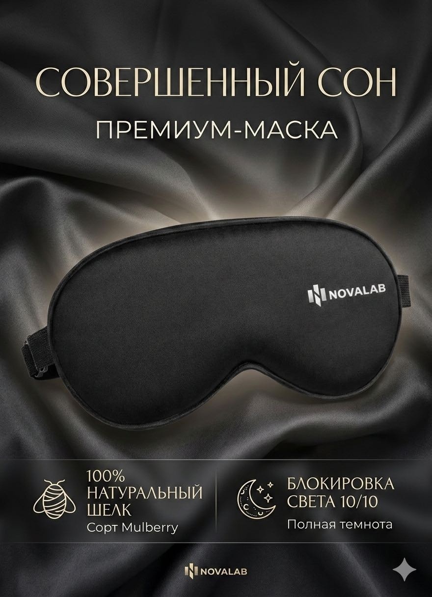 Маска для сна NOVALAB шелк 1 шт