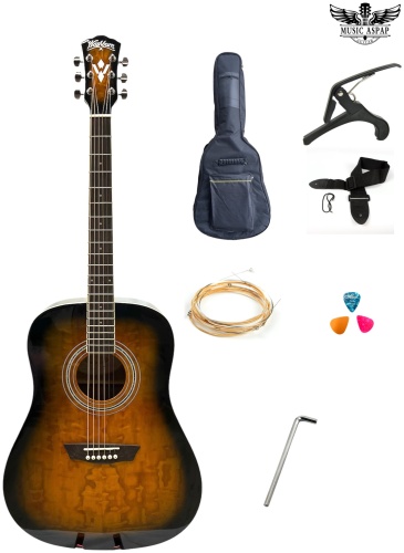 Гитара акустическая Washburn желтый, мультиколор