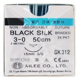 AILEE шовный материал BLACK SILK SK312