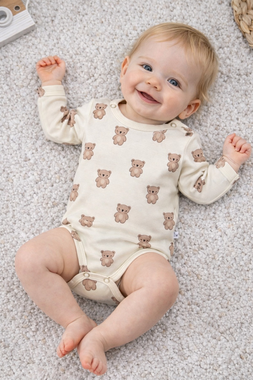 Боди Twins Textile коричневый, светло-бежевый