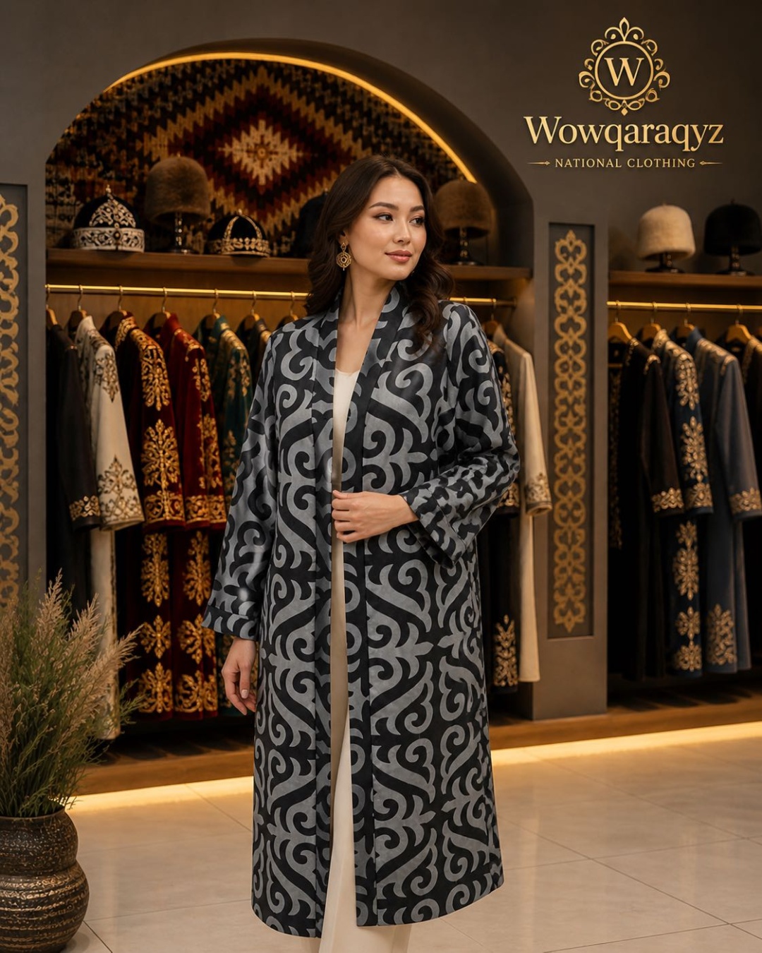 Национальный костюм Wowqaraqyz черный, серый