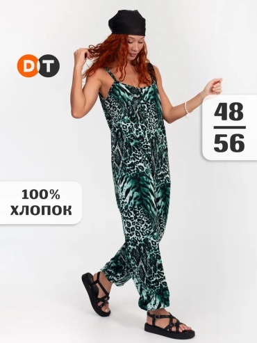 Комбинезон с шортами зеленый
