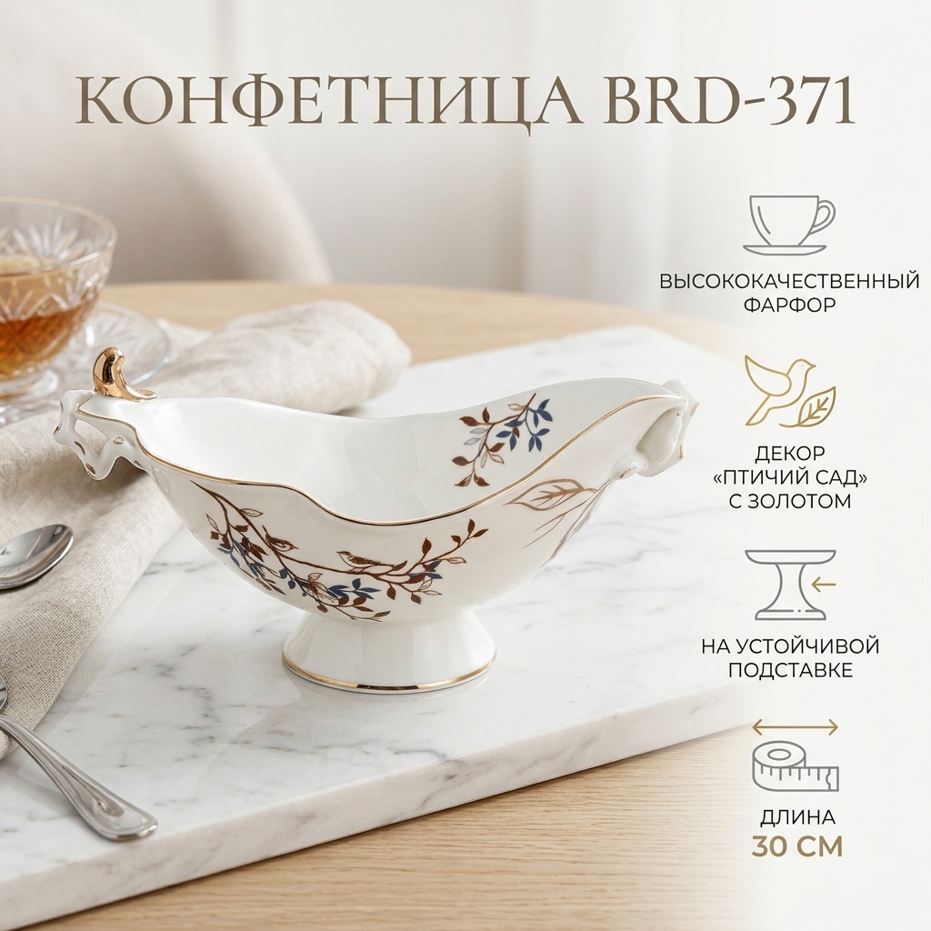 Angela конфетница BRD-371 овальная 1 шт