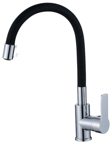 Смеситель с гибким изливом CETUS Kitchen Style 7, латунь, цвет черный