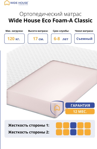 Матрас WIDE HOUSE Eco Foam-A Classic, 160x180x17 см