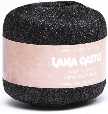 Моток Lana Gatto NEW GLITTER (8591) черный 300 м 25 г