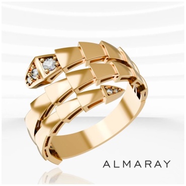 ALMARAY DAD 727 размер 19.5 вес 3.75 г золото, фианит
