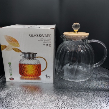 Чайник Glassware A-1 1.4 л, дерево, стекло