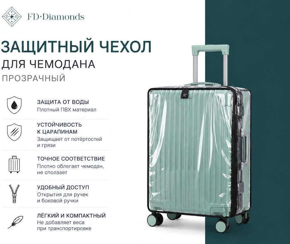 Чехол средний (до 80 л) прозрачный