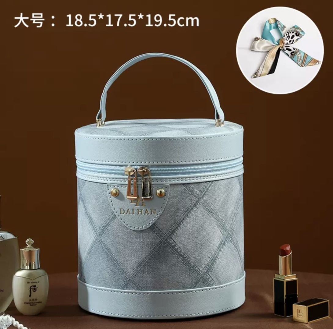 Косметичка экокожа голубой 19.5X17.5 см