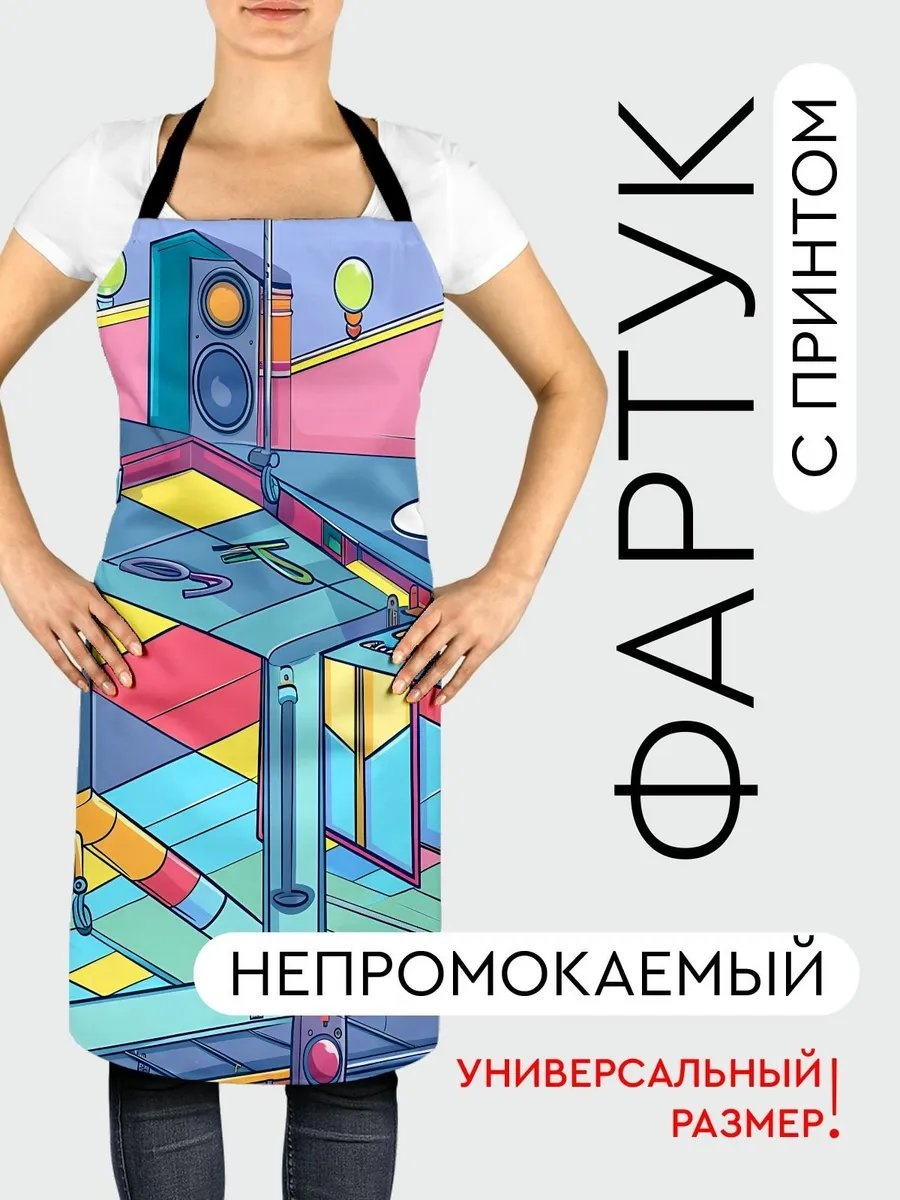 Фартук домашний 527557632 81.5x56.5 см полиэстер, ванильный