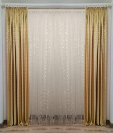 Портьеры Renaissance 200x270 см 2 шт, жаккард, золотистый