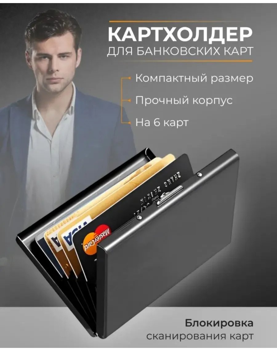 Картхолдер полиэстер черный