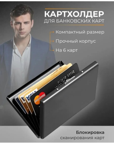 Картхолдер полиэстер черный