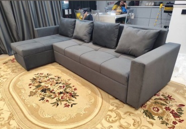 Угловой диван mebel SQ 46-108319, 280х80 см, обивка ткань, серый