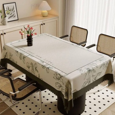 Скатерть DANL 150x90 см, лен, хлопок, 1 шт