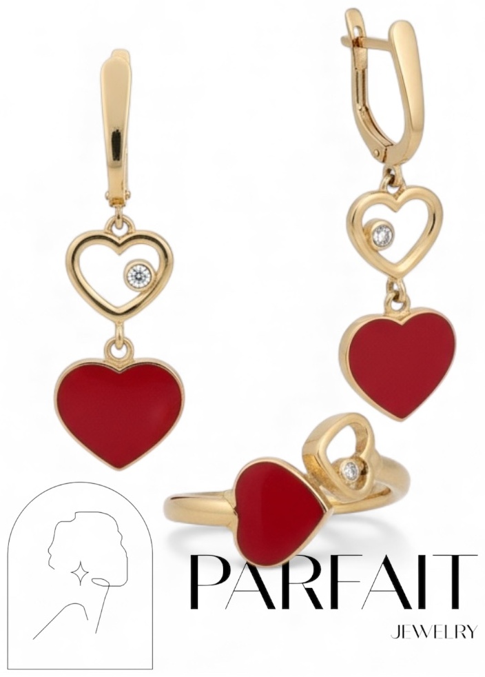 PARFAIT JEWELRY PJ_RedChprd_17.5размер_3 вес 5.75 г золото, фианит