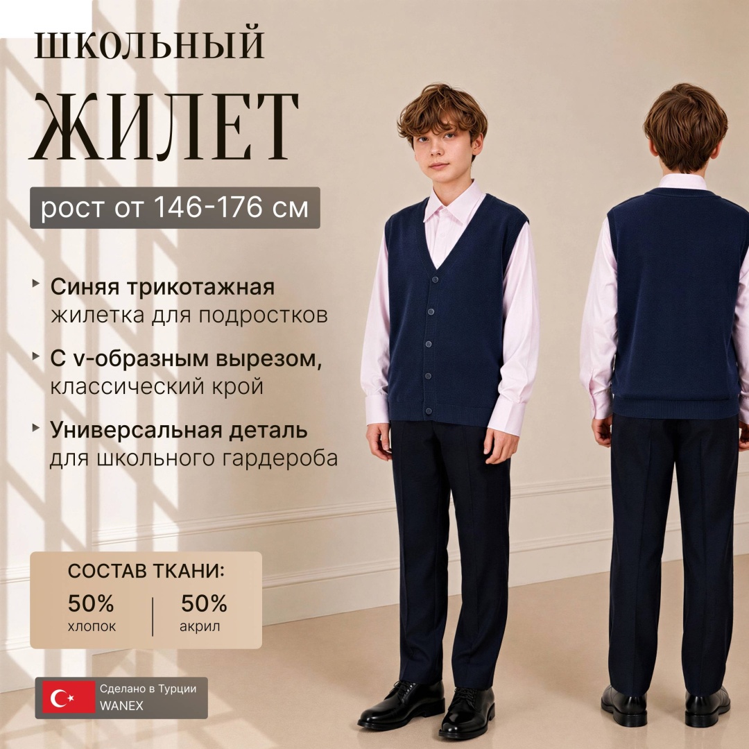 Школьный жилет Wanex синий