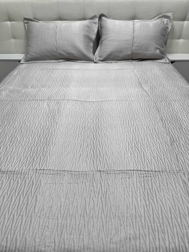 Покрывало с наволочками DIMASH TEXTILE 240х260 см, тенсель, голубой, фиолетовый, серый
