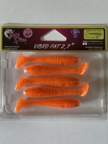 Мягкая приманка Crazy Fish Vibro Fat 2,7 5 шт 71 мм 18