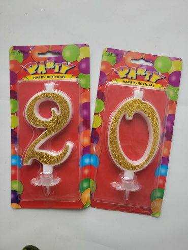 Свеча PARTY цифры, 2 шт 11 см