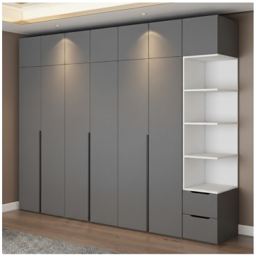 Распашной шкаф Oner Распашной, 260x250х50 см, белый, антрацит