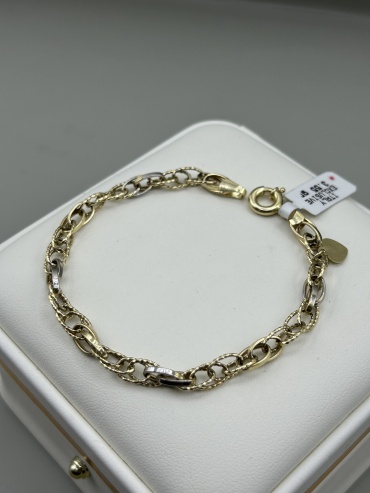 Браслет Italy Gold 992053881 длина 18 см, вес 3.55 г золото, плетение панцирное