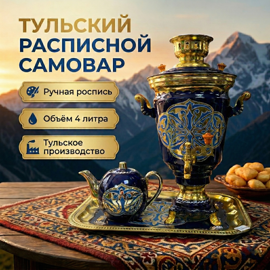 Викинг самовар VKN-1385 4 л, фарфор
