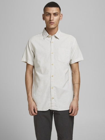 Рубашка прямая Jack&Jones серый