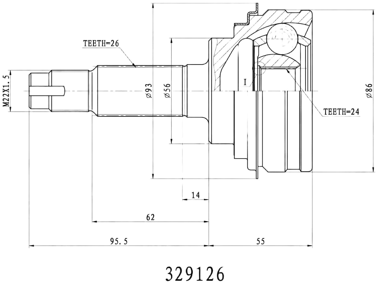 INKO шрус наружный 329126