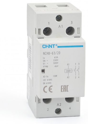 CHINT модульный контактор 63A, 256093