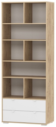 Стеллаж напольный Aiba Mebel 139829128, 87x44.8x220 см, белый, коричневый