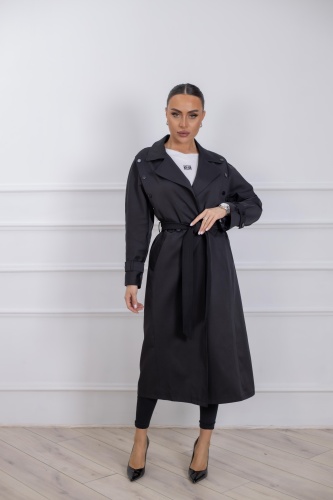 Тренчкот Granat.Furs черный