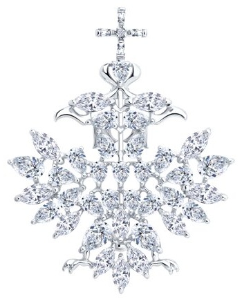 Брошь Zlato 478СР94040350С1 вес 9.8 г серебро, фианит