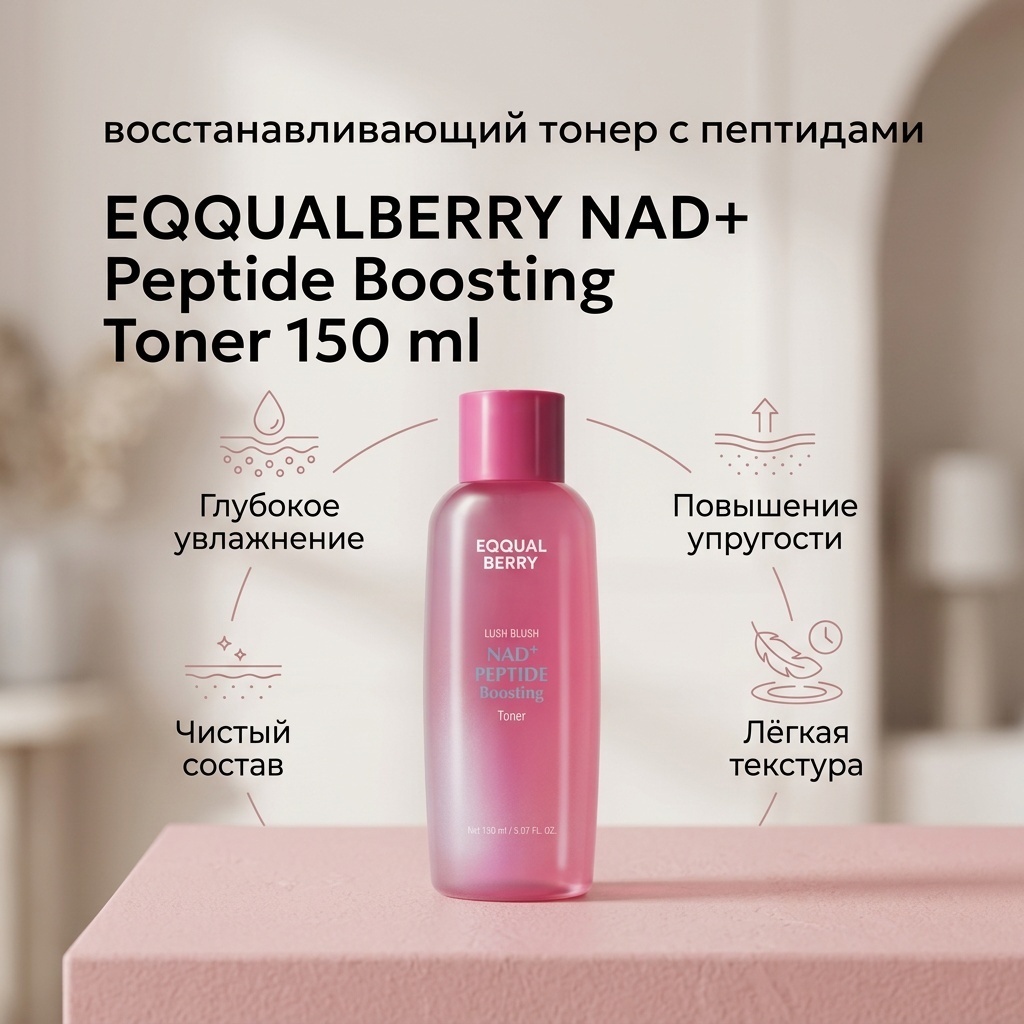 EQQUALBERRY тонер NAD+ Peptide Boosting Toner 150 мл