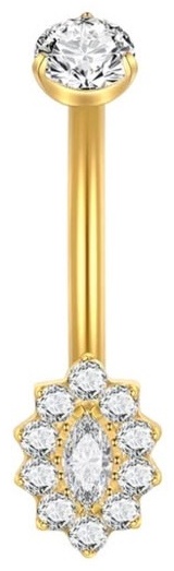Банан CREO jewelry титановый сплав, цирконий, 1.6*10мм