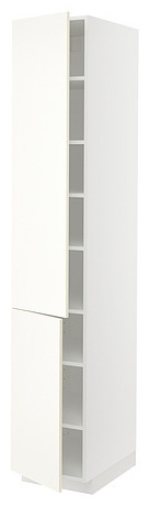 Шкаф-пенал IKEA METOD Vallstena, 40x228х61 см, белый
