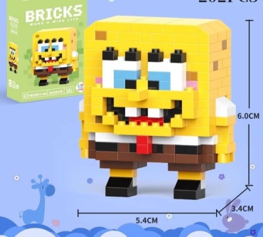 Конструктор BRICKS Спанч Боб, мини лего 30376626_021263593, деталей 190 шт